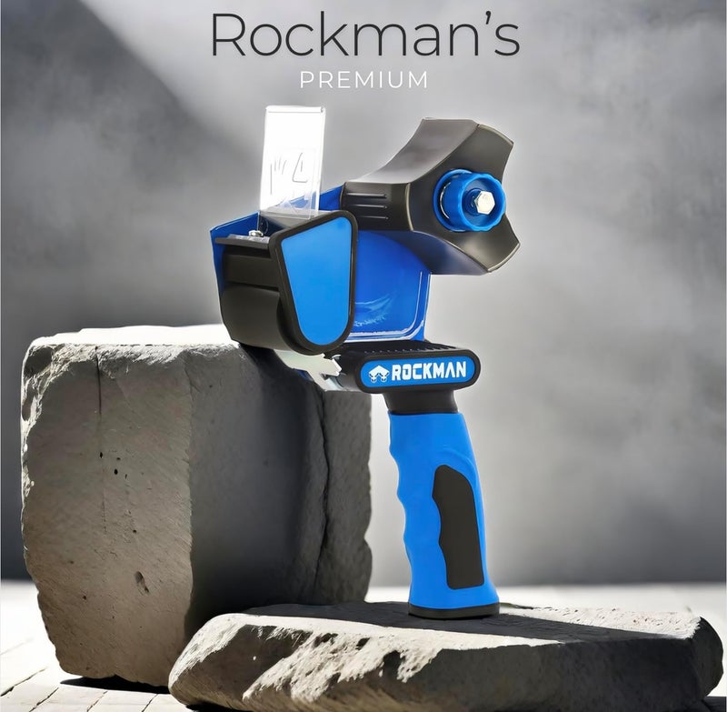 ROCKMAN Premium Heavy-Duty Tape Dispenser Gun 08- Soft-Touch Ergonomic Handle Design, Transparent Pressing Plate, Ideal for Shipping, Warehouse, and Moving, Suitable for 2-inch Tape - Image 1